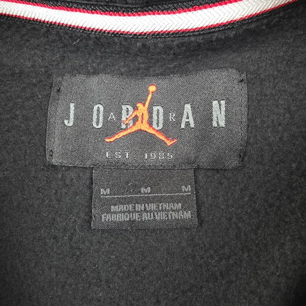 Jordan Brooklyn Essentials Fleece Hoodie Mens M Black Jumpman Pullover